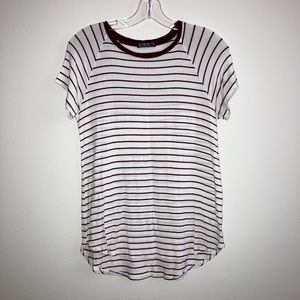 Cotton on T-shirt, maroon/burgundy and white